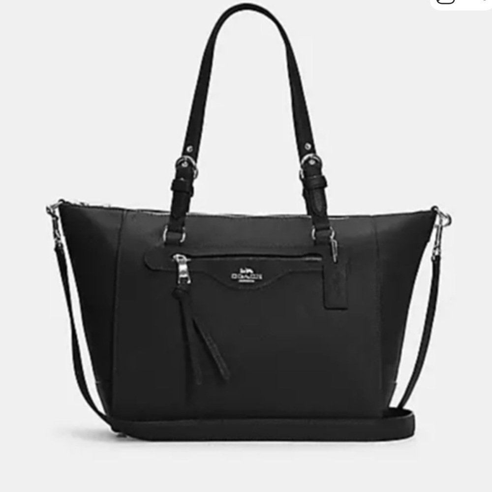 Coach Black Leather Kleo Carryall Tote Bag